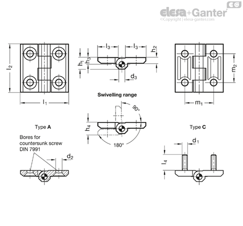 GN 237-ZD Hinges Zinc die casting | Elesa+Ganter